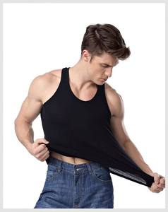Wholesale Men's Pure Cotton Casual <b>Tank</b> <b>Top</b> JZ001 <b>White</b> Fitted Quick Dry Breathable Gym Workout Shirt - Product Image 2