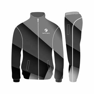 Ensemble de survêtements pour hommes en gros, 2 pièces avec fermeture éclair, ensemble sweat à capuche et pantalon de jogging, survêtements personnalisables avec logo pour hommes, idéal pour la gym et le fitness - Product Image 3