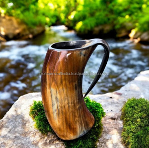 Mug en corne de buffle fait main, matériau rustique de qualité supérieure, texture unique et élégante, idée cadeau décorative traditionnelle - Product Image 3