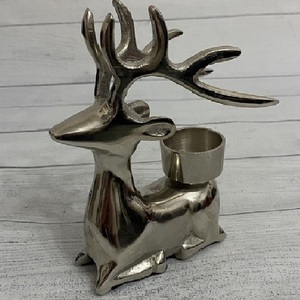 Classic Reindeer Candle Stand Brass Metal Christmas Home Decoration Heat Resistant <b>Tealight</b> Holder - Product Image 3