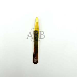 Pinzas con Punta Inclinada Chapadas en Oro, Nuevo Diseño, Acero Inoxidable, Impresión de Logotipo Personalizado, Pinzas Profesionales para Cejas - Product Image 4
