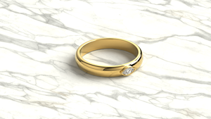 Luxury 18K Gold <b>Dome</b> Diamond <b>Ring</b> Marquise Flush Setting Wedding Band Comfort Fit Inlaid Eye Shape Jewelry for Men and Women - Product Image 3
