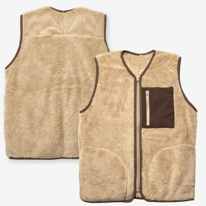 Top Trending Men's Outerwear Sherpa Fleece <b>Vests</b> Solid Color Sleeveless Windproof Casual Party Wear Fashion Fleece <b>Vests</b> - Product Image 1