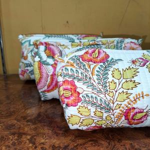 Sac en coton matelassé avec fermeture à glissière, organiseur de maquillage écologique, lot de 3, grande capacité, sac de voyage pour cosmétiques - Product Image 4