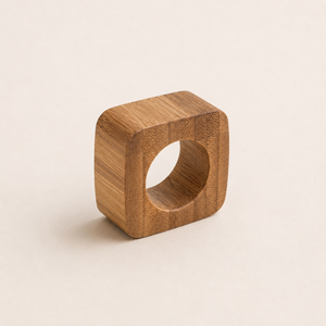Wholesale Eco-Friendly Handcrafted Square Bamboo Napkin Rings Wooden Napkin Holder for Sustainable Wedding and Hotel <b>Table</b> Decor - Product Image 3