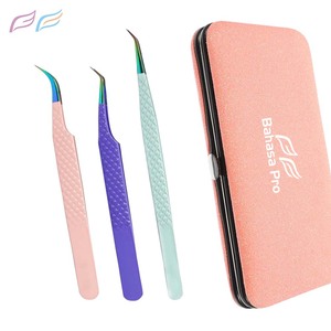 Custom Logo Fiber Tip Tweezers for Eyelash Extension Premium Fiber Grip Lash Tweezers Wholesale Supplier by Bahasa Pro - Product Image 1