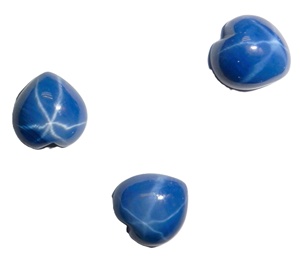 Saphir bleu étoilé en forme de cœur 10x10 mm 4,5 carats, cabochon poli créé en laboratoire avec effet étoile à 6 branches pour la fabrication de bijoux - Product Image 6