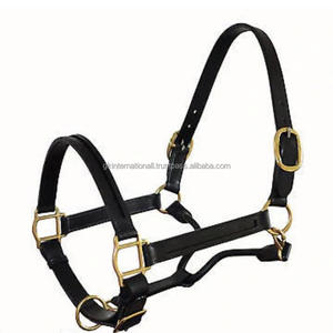 Licol en cuir véritable de bonne qualité, canal vide, réglable cheval, fabricant avec matériel en laiton, licou - Product Image 2