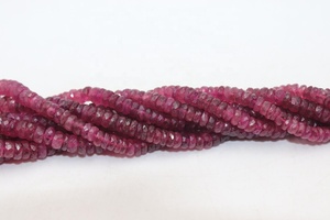 ลูกปัดทัวร์มาลีนสีชมพูธรรมชาติทรงรอนเดลเหลี่ยมเพชรพลอย ขนาด 4-5 มม. ความยาว 16 นิ้ว สำหรับทำเครื่องประดับ ขายส่ง - Product Image 2