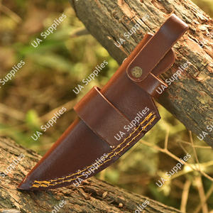 Funda de Cuchillo Vertical Moderna, Ligera, de Cuero Genuino de Alta Calidad, Cosida a Mano, Personalizada OEM, Universal para Caza - Product Image 4