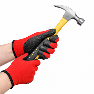 Gants de sécurité en latex froissé et polyester, doublure 100 % polyester, fabrication vietnamienne, poignets tricotés élastiques pour la construction et l'agriculture - Product Image 3