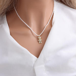 Collier pendentif de mode de conception rétro coréenne Wenchi, visage souriant, étoile, perle, œil du diable, chaîne de clavicule, collier haut de gamme, modèle - Product Image 2