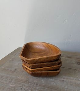 Tazón de Ensalada de Madera de Acacia, Tazón para Servir Ensaladas, Facilita Mezclar las Ensaladas, Tazón Pequeño de Madera Pulida de Acacia - Product Image 6