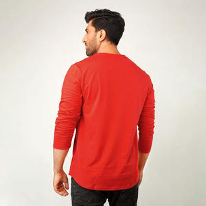 Camiseta Henley de Manga Larga para Hombre, de Primera Calidad, Personalizada, con Patrón Sólido, Corte Ajustado, de Algodón, con Cuello Redondo y 3 Botones, Estilo Waffle - Product Image 2