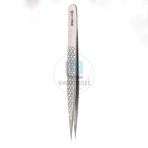 Pince à épiler classique pour cils - Acier inoxydable de haute qualité, durable, précision optimale, prise en main parfaite, longueur 12 cm, pointe en fibre lisse, usage professionnel en salon - Product Image 2