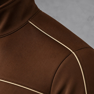 Brown Men's Tracksuit Set Zip Up Hoodie Jogger <b>Pants</b> Custom Logo Winter Sportswear Sweatshirt Outfit - Product Image 6