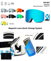 Masque de ski polarisé avec éponge amovible, verres magnétiques anti-buée, lunettes de sécurité pour snowboard, sangles pour sports de neige, personnalisable avec logo