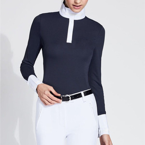 Chemise de compression équestre décontractée pour femme, manches courtes, respirante, brodée, en Spandex/Polyester, idéale pour la compétition - Product Image 5