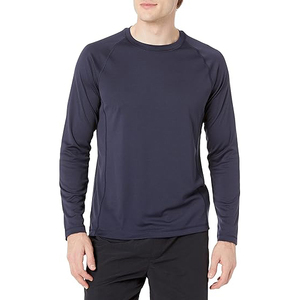 Haut de bain athlétique à manches longues Performance pour homme, bleu marine foncé, anti-UV UPF 50, séchage rapide - Product Image 1