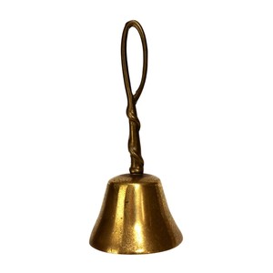 Antique Style Gold-Plated Brass Handcrafted Religious Dinner <b>Bell</b> Clear Resonant Sound Decorative Vintage Metal Weddings Hotel - Product Image 4