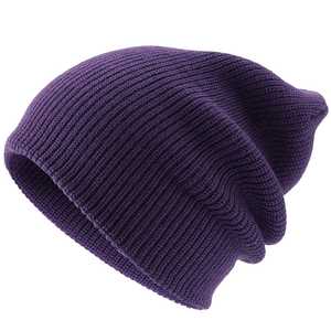 Unisex Solid <b>Purple</b> Beanie <b>Hat</b> 100% Acrylic Computer Knitted Casual Winter Headwear for Adults 56-58CM - Product Image 3