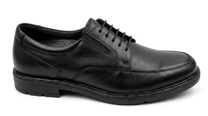 Chaussures habillées Oxford en cuir véritable pour hommes, bout rond, à lacets, semelle extérieure en caoutchouc amortie, toutes saisons, bureau et carrière - Product Image 3