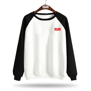 Sudadera de Manga Raglán para Hombre INDEX, Blanca y Negra, de Algodón, Cuello Redondo, Informal, Transpirable, para Otoño - Product Image 1