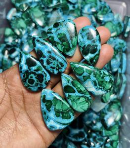 คริสโซคอลล่า มาลาไคต์ แท้ 100% แบบผสม  หินหลวมทรงคาโบชอง สำหรับทำเครื่องประดับ หินดิบ ตัวอย่างแร่ธาตุ - Product Image 2