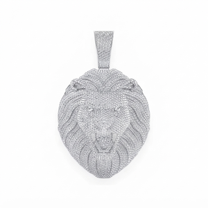 Colgante de Lujo Estilo Hip Hop para Raperos, Chapado en Oro sobre Plata 925, con Cabeza de León Africano Salvaje Personalizada y Diamantes Cultivados en Laboratorio - Product Image 6