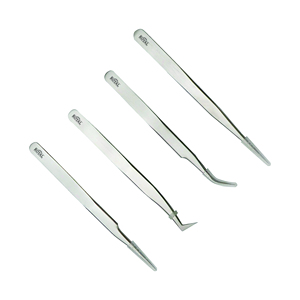 Pinzas para Extensión de Pestañas con Punta de Fibra, Agarre de Diamante, Color Negro Plasma, con Etiqueta Privada, Pinzas de Volumen Ruso de 90 Grados - Product Image 3