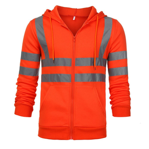 Sweat-shirt de sécurité à capuche haute visibilité pour homme avec logo personnalisé, en polaire, vêtements de travail, sweat-shirt réfléchissant, pull-over de sécurité, OEM - Product Image 6