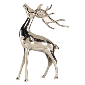 Sculpture miniature de renne argenté de Noël, objet décoratif, artisanat en métal fait main, petite figurine de cerf en aluminium pour la décoration - Product Image 2