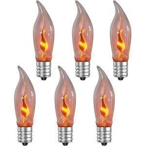 Bougies LED compactes E12 améliorées sans flamme, ampoule à effet de flamme vacillante pour intérieur, extérieur, fête, porche, lustre, maison et jardin - Product Image 1