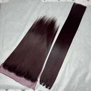 Extensions de cheveux humains vietnamiens 100% vierges, tissage machine double trame, mèches lisses comme des baguettes, double tirage, cheveux de donneur, qualité supérieure premium - Product Image 2