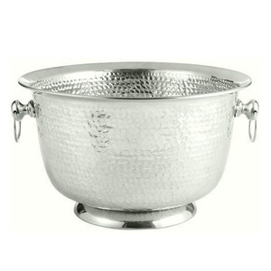 Elegant Hammered Aluminum Wine Ice Bucket With Wire Ring Handles Pedestal Base Luxury Party <b>Champagne</b> Beverage Tub For Wedding - Product Image 5