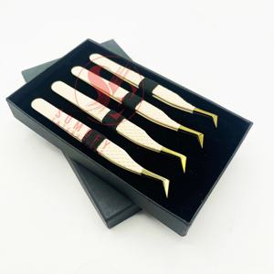 Pinzas de extensión de pestañas de acero inoxidable de gama completa al por mayor, pinzas delgadas para extensión de pestañas - Product Image 4