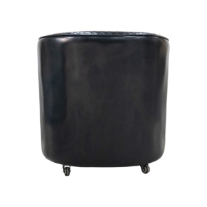 Silla de Pedicura Redonda de Cuero PU con Ruedas, Asiento y Respaldo Fijos para Salón de Uñas, Diseño Confortable - Product Image 2