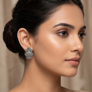 DIVYORO KALASH MOTIF <b>SILVER</b> <b>STUDS</b> - Product Image 3