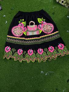 Women's Bohemian A-Line Embroidered <b>Skirt</b> <b>With</b> Floral Pattern <b>Elastic</b> <b>Waist</b> Soft Cotton Mini <b>Skirt</b> All Seasons Wear - Product Image 1