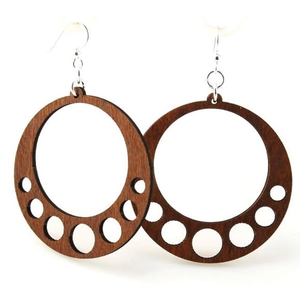 Modernos Pendientes de Madera Rústica Marrón Ecológicos con Ganchos Dorados, Joyería Colgante para Mujer, Regalo para el Día de San Valentín - Product Image 3