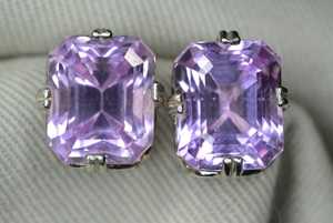Certified Natural Kunzite Earrings Sterling <b>Silver</b> <b>Studs</b> Real Genuine Gemstone Jewelry Gift For Her Elegant Fine Jewelry - Product Image 6