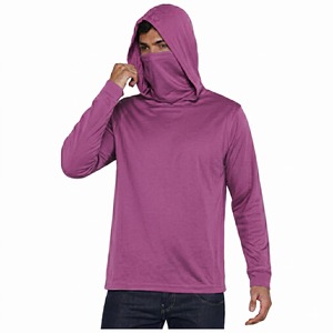 Hoodie de pêche anti-UV pour homme UPF 50+ avec protection solaire, manches longues, pour randonnée en extérieur, avec masque, séchage rapide, haute performance - Product Image 1