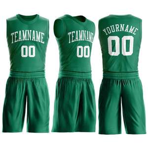Ensemble de maillots de basket-ball verts, nom de l'équipe 00, maille sublimée, sans manches, vêtements de sport unisexes, toutes saisons, 100% polyester respirant - Product Image 4