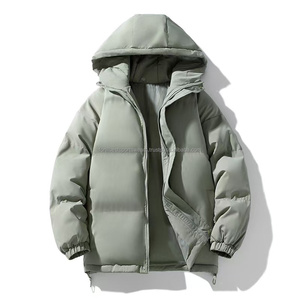Veste matelassée à capuche pour homme, hiver, décontractée, coupe-vent, écologique, rembourrage en coton, 240g de rembourrage en polyester, fermeture éclair, couleur unie - Product Image 1