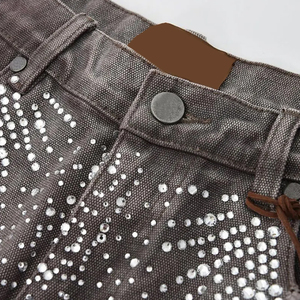 Anti Wrinkle Men Rhinestone Short Premium Quality Casual Wear Latest Designs Men Rhinestone Short With Custom Logo/Color - Product Image 2