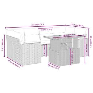 Conjunto de Sofás de Jardín en Negro y Blanco Crema - Product Image 3