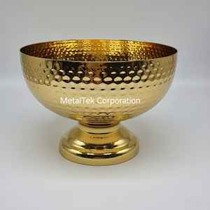 Tazón de Chocolate de Lujo Chapado en Oro, Elegante Centro de Mesa de Metal Martillado Hecho a Mano, Tazones Decorativos para el Hogar y Regalos de Boda - Product Image 6