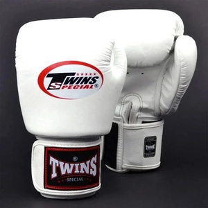 Guantes de boxeo Twins Muay Thai de cuero auténtico para kickboxing, guantes de boxeo blancos para entrenamiento de sparring y MMA. - Product Image 1