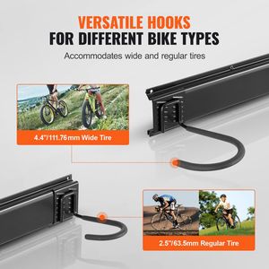 Support mural personnalisable pour 2 vélos, organisateur de garage à domicile, compatible avec différentes tailles de vélos, pour le rangement des vélos - Product Image 4