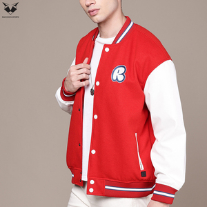 Wholesale Rate Breathable Customized Logo Print Unique Design <b>Button</b> Front Fashion Outer Wear Product Varsity Jacket For Men - Product Image 3